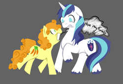 Size: 726x494 | Tagged: safe, artist:wrathmo, carrot top, golden harvest, shining armor, earth pony, pony, unicorn, g4, creepy