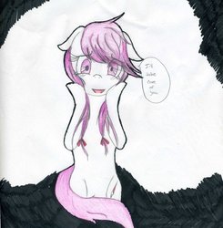 Size: 1024x1046 | Tagged: safe, artist:xblackrockshooterx, pony, future diary, mirai nikki, ponified, solo, yandere, yuno gasai