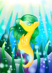 Size: 1024x1448 | Tagged: safe, artist:wendy-the-creeper, oc, oc only, sea pony, solo, underwater