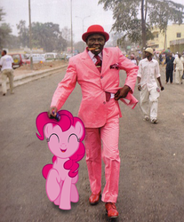 Size: 385x465 | Tagged: safe, pinkie pie, human, g4, africa, irl, irl human, photo, sapeur, smiling