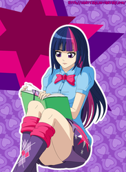 Size: 1100x1500 | Tagged: safe, artist:zantyarz, twilight sparkle, equestria girls, g4, breasts, busty twilight sparkle, clothes, equestria girls outfit, female, human coloration, humanized, solo