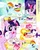 Size: 1209x1517 | Tagged: safe, artist:akira himekawa, applejack, fluttershy, pinkie pie, rainbow dash, rarity, twilight sparkle, earth pony, pegasus, pony, unicorn, g4, cake, comic, food, japan, japanese, mane six, manga, pucchigumi