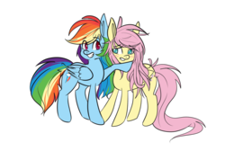 Size: 1066x716 | Tagged: safe, artist:strobo-pop, fluttershy, rainbow dash, g4, female, lesbian, ship:flutterdash, shipping