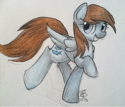 Size: 500x427 | Tagged: safe, artist:darkpiplup1, blue buck, deep blue, pegasus, pony, female, solo, traditional art