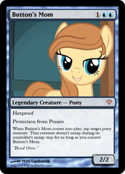 Size: 396x554 | Tagged: safe, oc, oc only, oc:cream heart, earth pony, pony, g4, card, female, magic the gathering, mare, smiling, solo, teeth, text