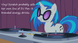 Size: 1064x593 | Tagged: safe, dj pon-3, vinyl scratch, g4, energy drink, female, insane pony thread, solo, tumblr