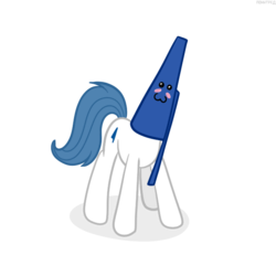 Size: 600x600 | Tagged: safe, artist:synch-anon, oc, oc only, :3, blushing, cap pony, solo