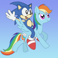 Size: 864x864 | Tagged: safe, artist:chibibeckyg, artist:jennytablina, rainbow dash, g4, backwards cutie mark, crossover, male, sonic the hedgehog, sonic the hedgehog (series)