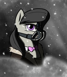 Size: 1280x1485 | Tagged: safe, artist:grinning-alex, octavia melody, earth pony, pony, g4, bane, female, ponified, snow, snowfall, solo, the dark knight rises