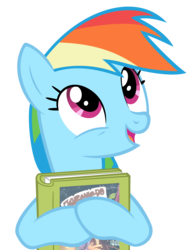 Size: 4000x5240 | Tagged: safe, artist:santafer, rainbow dash, g4, read it and weep, book, cute, dashabetes, female, simple background, solo, transparent background, vector