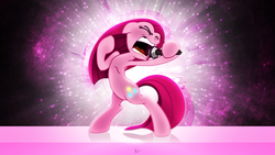 Size: 1920x1080 | Tagged: safe, artist:karl97, artist:patec, pinkie pie, g4, female, microphone, pinkamena diane pie, singing, solo, wallpaper