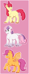 Size: 567x1410 | Tagged: safe, artist:arcticwaters, apple bloom, scootaloo, sweetie belle, g4