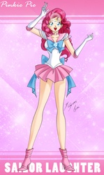 Size: 1693x2850 | Tagged: safe, artist:shinta-girl, pinkie pie, human, g4, female, humanized, sailor laughter, sailor moon (series), sailor senshi, solo