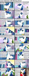 Size: 1282x3304 | Tagged: safe, shining armor, comic:celestia's servant interview, g4, caption, comic, interview