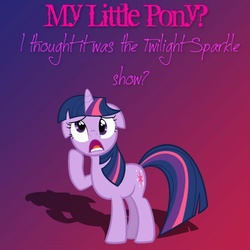 Size: 700x700 | Tagged: safe, twilight sparkle, g4, derp, female, meta, solo, text