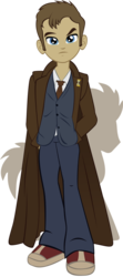 Size: 478x1080 | Tagged: safe, artist:rariedash, doctor whooves, time turner, equestria girls, g4, blazer, clothes, david tennant, doctor who, equestria girls-ified, humanized ponified human, male, necktie, overcoat, pants, shirt, simple background, solo, tenth doctor, trainers, transparent background