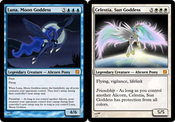 Size: 749x523 | Tagged: safe, princess celestia, princess luna, g4, alicorn sisters, magic the gathering