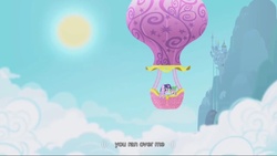 Size: 1023x576 | Tagged: safe, screencap, spike, twilight sparkle, g4, hot air balloon, meme, opening, twinkling balloon, youtube caption