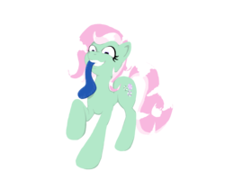 Size: 3000x2400 | Tagged: safe, artist:killer-teckel, minty, earth pony, pony, g3, g4, 2013, female, g3 to g4, generation leap, grin, irrational exuberance, mare, mouth hold, simple background, solo, transparent background