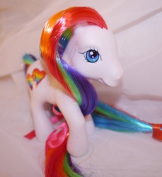 Size: 772x844 | Tagged: safe, artist:mayanbutterfly, earth pony, pony, g3, 2013, customized toy, female, gay pride, gay pride flag, irl, mare, multicolored hair, photo, pride, rainbow hair, toy