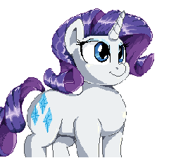 Size: 300x270 | Tagged: dead source, safe, artist:sirmasterdufel, rarity, g4, animated, female, solo