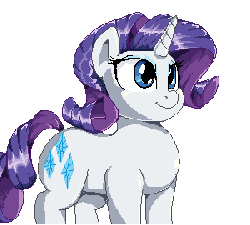 Size: 300x270 | Tagged: dead source, safe, artist:sirmasterdufel, rarity, g4, animated, female, solo