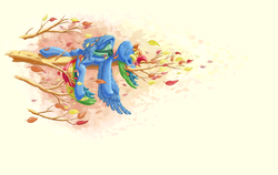 Size: 6000x3800 | Tagged: safe, artist:morevespenegas, rainbow dash, tank, g4, autumn, female, sleeping, solo