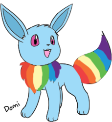 Size: 245x267 | Tagged: safe, rainbow dash, eevee, g4, female, pokefied, pokémon, simple background, solo, species swap, transparent background