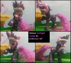 Size: 1254x1112 | Tagged: safe, artist:balthazar147, twilight sparkle, g4, customized toy, future sparkle