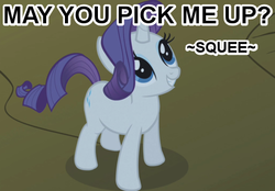 Size: 517x360 | Tagged: safe, rarity, g4, bronybait, cute, female, grin, image macro, imma snuggle you, raribetes, smiling, solo, squee