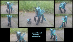 Size: 1318x754 | Tagged: safe, artist:balthazar147, queen chrysalis, changeling, g4, customized toy