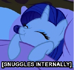 Size: 298x284 | Tagged: safe, rarity, g4, :t, animated, bed, descriptive noise, eyes closed, female, image macro, imma snuggle you, meme, sleeping, smiling, snuggling, solo, vibrating, x internally