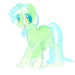 Size: 675x675 | Tagged: safe, artist:mewball, lyra heartstrings, goo pony, monster pony, original species, g4, dripping, female, goo ponified, simple background, slime, solo, species swap, transparent background