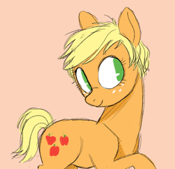 Size: 600x579 | Tagged: safe, artist:toodles3702, applejack, g4, alternate hairstyle, female, pixie cut, short hair, short mane, simple background, solo