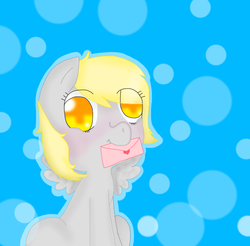 Size: 596x586 | Tagged: safe, artist:lekeyle, derpy hooves, pegasus, pony, g4, female, letter, mare, mouth hold, solo