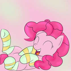 Size: 1000x1000 | Tagged: safe, artist:softkityonfire, pinkie pie, g4, clothes, female, socks, solo, striped socks