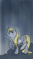 Size: 600x1067 | Tagged: safe, artist:neodora4123, derpy hooves, pegasus, pony, g4, female, mare, rain, solo