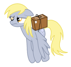 Size: 674x632 | Tagged: safe, artist:eeveepikachuchan, derpy hooves, pegasus, pony, g4, female, mare, package, solo