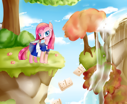 Size: 900x743 | Tagged: safe, artist:haruliina, pinkie pie, g4, alice: madness returns, crossover, female, knife, pinkamena diane pie, solo, vorpal blade