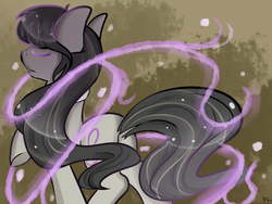 Size: 1024x768 | Tagged: safe, artist:chibimlp-lover, octavia melody, earth pony, pony, g4, female, magic, mare, raised hoof, solo