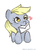 Size: 1024x1434 | Tagged: safe, artist:redkendi, derpy hooves, pegasus, pony, g4, female, heart, letter, mare, mouth hold, solo