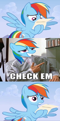 Size: 800x1600 | Tagged: safe, screencap, rainbow dash, pegasus, pony, g4, 4chan, caption, check em, dubs, exploitable meme, get, gif party, image macro, index get, letter, letter meme, meme, paper, party in the comments, smiling, x0000 milestone, x00000 milestone