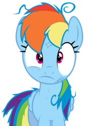 Size: 7071x10000 | Tagged: safe, artist:knight725, rainbow dash, g4, .svg available, absurd resolution, female, messy mane, shocked, simple background, solo, transparent background, vector