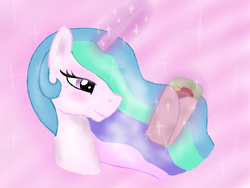 Size: 800x600 | Tagged: safe, artist:daedric-darling, princess celestia, g4, bedroom eyes, burrito, bust, female, love at first bite, shipping, solo, wat