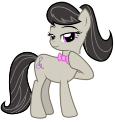 Size: 4719x5000 | Tagged: safe, artist:jennieoo, octavia melody, earth pony, pony, absurd resolution, alternate hairstyle, female, ponytail, show accurate, side view, simple background, solo, transparent background, vector