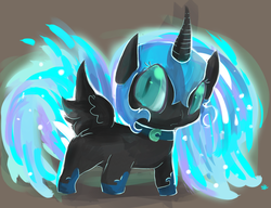 Size: 1300x1000 | Tagged: safe, artist:nine-doodles, nightmare moon, g4, chibi, female, mane, solo