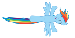 Size: 4000x2065 | Tagged: safe, artist:teentrunks4, rainbow dash, pegasus, pony, g4, may the best pet win, my little pony: friendship is magic, female, flying, hooves in air, legs together, simple background, solo, transparent background, vector