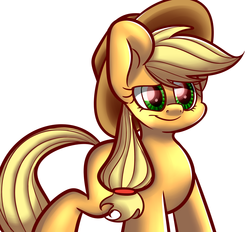 Size: 1072x993 | Tagged: safe, artist:extradan, applejack, g4, female, simple background, solo