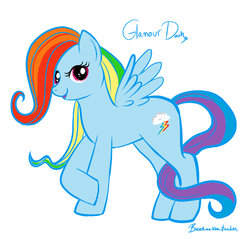 Size: 522x500 | Tagged: safe, artist:lulubell, rainbow dash, g4, female, simple background, solo, text, white background