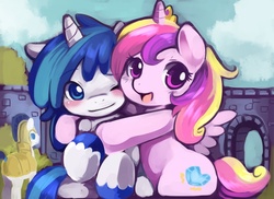 Size: 850x618 | Tagged: safe, artist:ende26, princess cadance, shining armor, g4, cute, cutedance, shining adorable